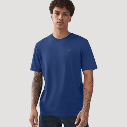 Next Stag Logo Crew Neck T-Shirt in Aqua Blue