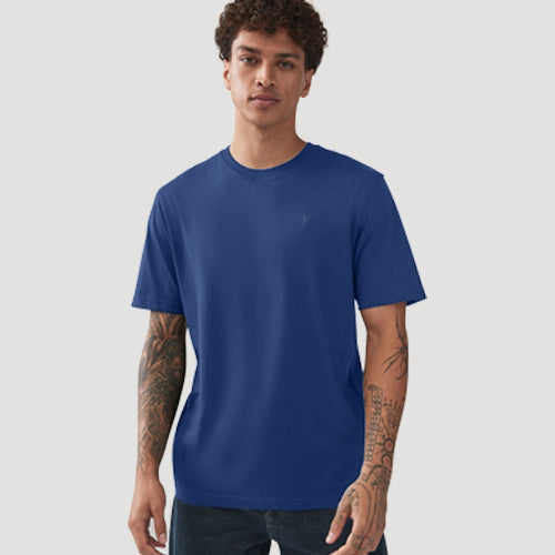 Next Stag Logo Crew Neck T-Shirt in Aqua Blue