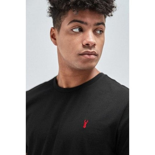 Next Stag Logo Crew Neck T-Shirt in Black