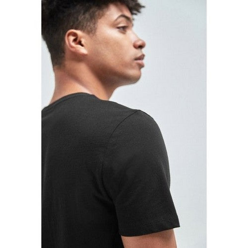 Next Stag Logo Crew Neck T-Shirt in Black