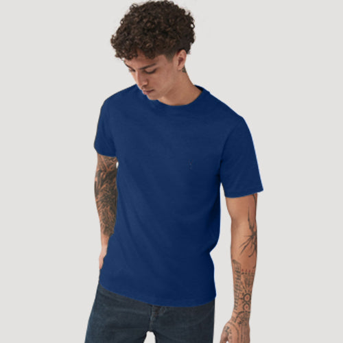 Next Stag Logo Crew Neck T-Shirt in Dark Blue