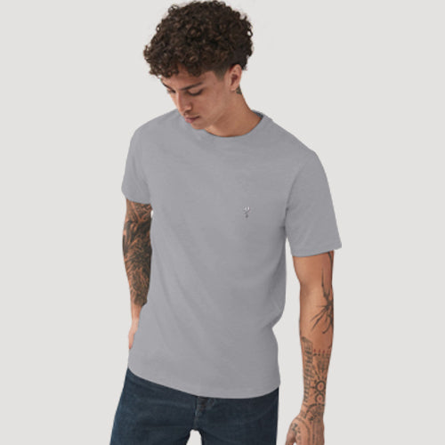 Next Stag Logo Crew Neck T-Shirt in Dark Grey
