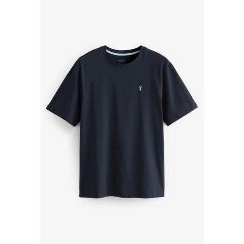 Next Stag Logo Crew Neck T-Shirt in Navy
