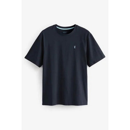 Next Stag Logo Crew Neck T-Shirt in Navy