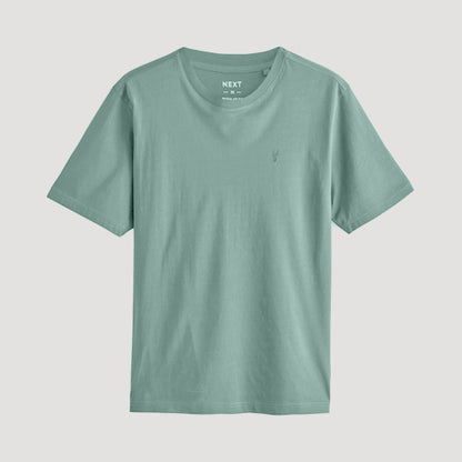 Next Stag Logo Crew Neck T-Shirt in Turquoise