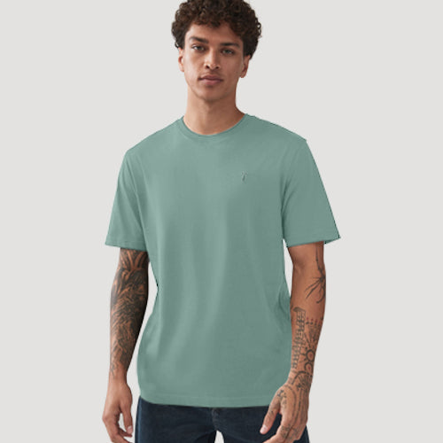 Next Stag Logo Crew Neck T-Shirt in Turquoise
