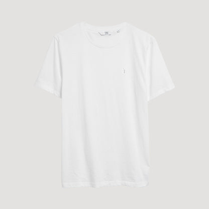 Next Stag Logo Crew Neck T-Shirt in White/White Stag