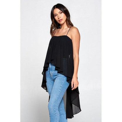 Mega Drape Cami Top in Black