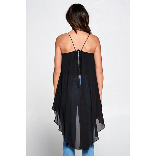 Mega Drape Cami Top in Black
