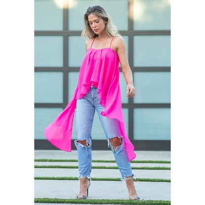 Mega Drape Cami Top in Fuchsia