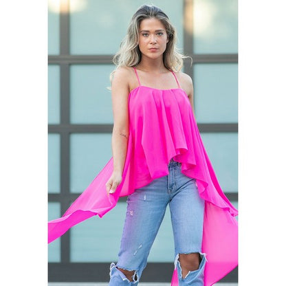 Mega Drape Cami Top in Fuchsia