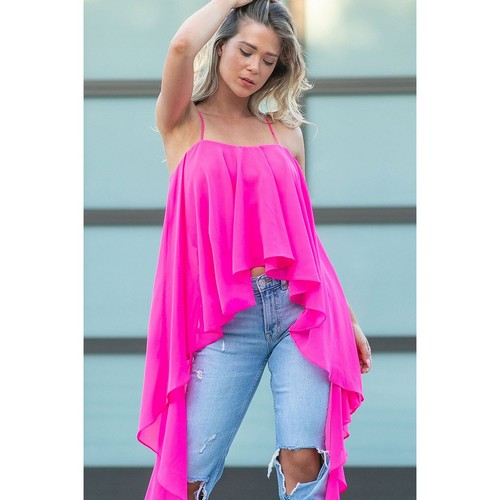 Mega Drape Cami Top in Fuchsia