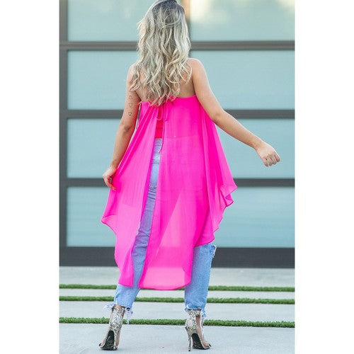 Mega Drape Cami Top in Fuchsia