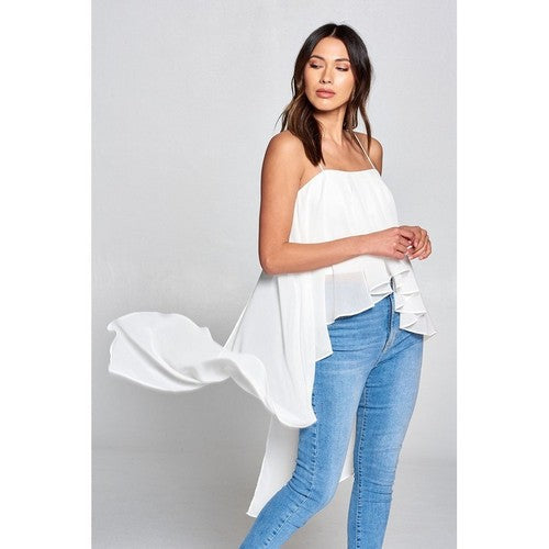 T-6057 Mega Drape Cami Top in Off White