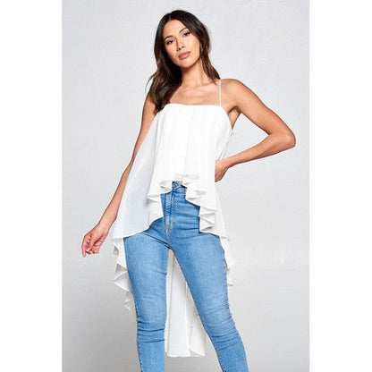 Mega Drape Cami Top in White