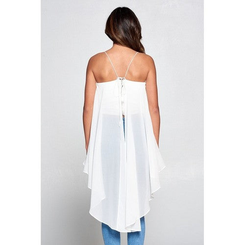 Mega Drape Cami Top in White