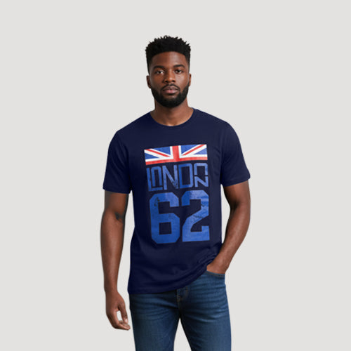 Size& London Graphic Tee in Navy
