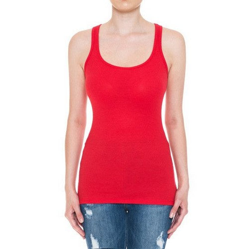 66000 Scoop Neck Rib Racerback Tank in B.Red