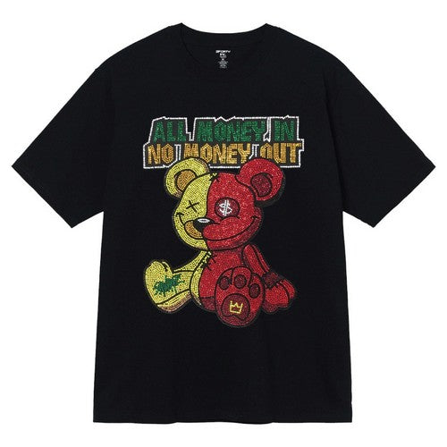 2763RH All Money Rinestone Graphic Tee in Black
