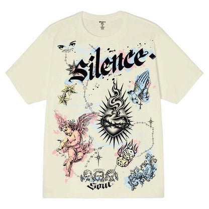 A494 Silence Graphic Tee in Natural