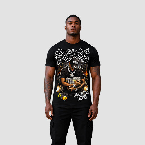 Stacks Graphic Tee in Black