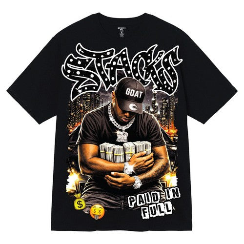 A496 Stacks Graphic Tee in Black