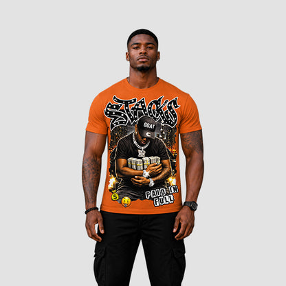 Stacks Graphic Tee in Orange