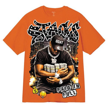 A496 Stacks Graphic Tee in Orange