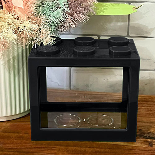 Stackable Brick Moneybox in Black