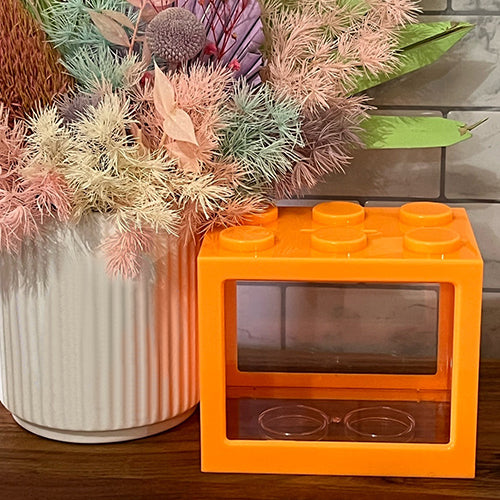 Stackable Brick Moneybox in Orange