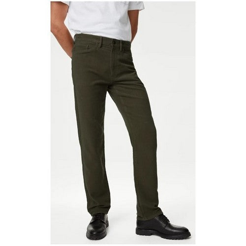 Marks & Spencer Moleskin Chinos Dark Olive