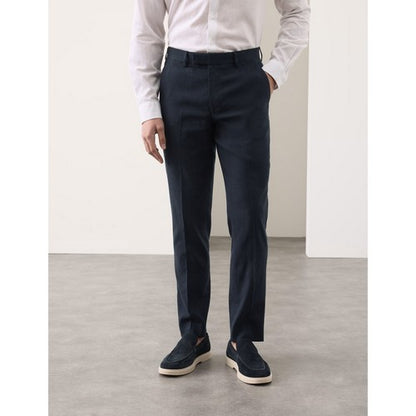 Marks & Spencer Tailored Linen Dress Pants in Indigo