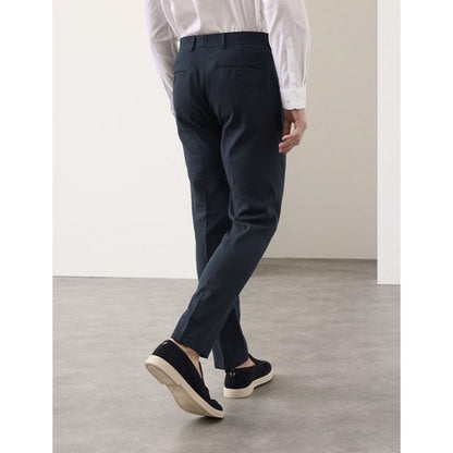 Marks & Spencer Tailored Linen Dress Pants in Indigo