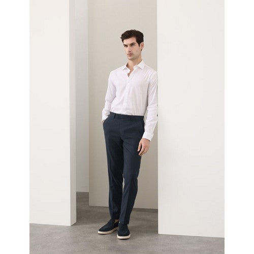 Marks & Spencer Tailored Linen Dress Pants in Indigo