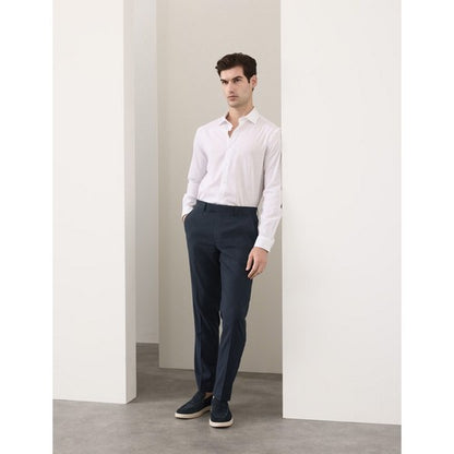Marks & Spencer Tailored Linen Dress Pants in Indigo