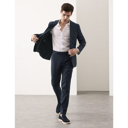 Marks & Spencer Tailored Linen Dress Pants in Indigo