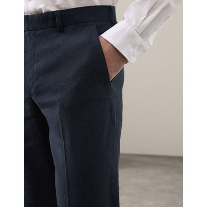 Marks & Spencer Tailored Linen Dress Pants in Indigo