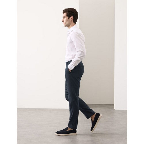 Marks & Spencer Tailored Linen Dress Pants in Indigo