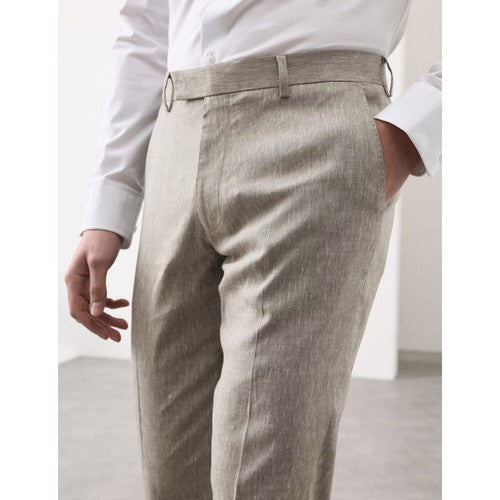 Marks & Spencer Tailored Linen Dress Pants in Neutral
