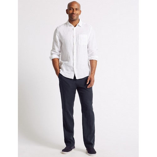 Marks & Spencer Big & Tall Casual Linen Pants Navy