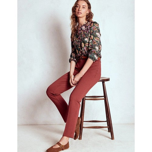 Marks & Spencer Autograph Slim Leg Crop Dress Pants in Chestnut