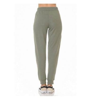 French Terry Pull-On Joggers in Military Green