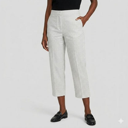 Marks & Spencer Stripe Capri in Brown/White