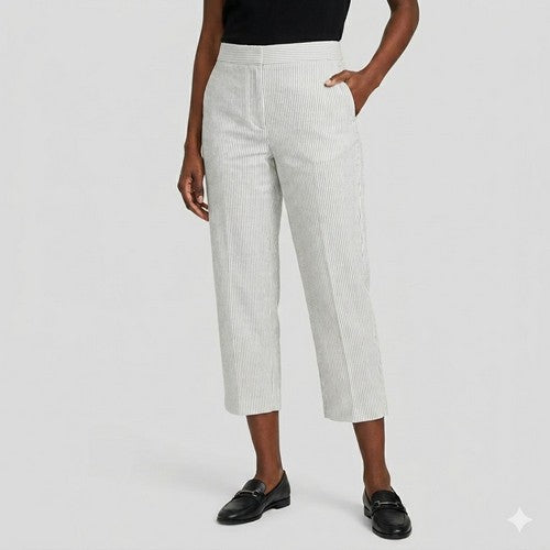 Marks & Spencer Stripe Capri in Brown/White