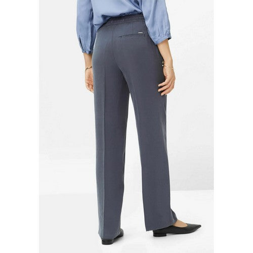 Brax Style Maine Fluid Wide Leg Tencel Pants in Charcoal