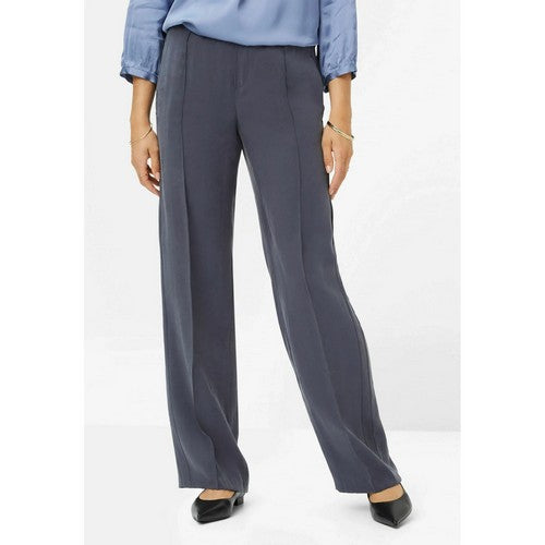 BX021A0X8-C11 Brax Style Maine Fluid Wide Leg Tencel Pants in Charcoal 