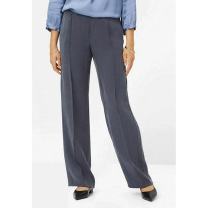 BX021A0X8-C11 Brax Style Maine Fluid Wide Leg Tencel Pants in Charcoal 