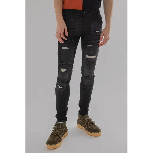Top Look Destructed Slim Fit Jeans in Black