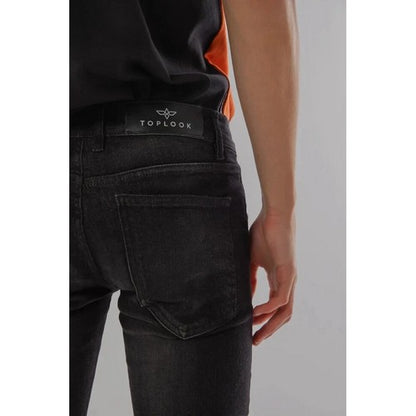 Top Look Destructed Slim Fit Jeans in Black