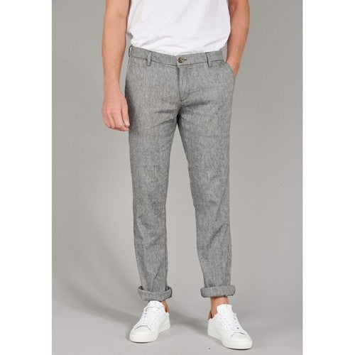 H&M LOGG Linen-Look Chino Pants Dark Grey